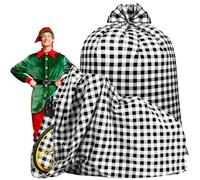 Teling 2 Pcs 80 x 60 in Jumbo Bike Gift Bags Christmas Extra Large Bicycle Plastic Gift Bags for Heavy Large Xmas Present(White Black)