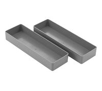 Teling 2 Pcs Grey Large Rectangular Desk Organizer Set, Half Accessory Tray, Plastic Tabletop Organizer for Office, Home, or Study, Dimensions: 9.45 x 2.95 x 1.38 Inches