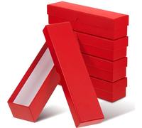 Teling 4 Pcs Coin Storage Box 2x2inch Flip Holders Collectors Coin Supplies Holders for Cents Collection Cardboard (Red)