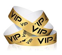 Teling 500 Pack VIP Plastic Wristbands Bracelets Party for Events VIP Custom Wristbands Plastic Bracelets Tear proof Waterproof Wrist Bands Arm Bands for Events Concerts, 9.84 x 1.2 inches, Plastic,