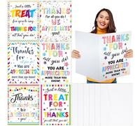 Teling 6 Pack Very Big Thank You Card Jumbo Appreciation Cards with Envelope Large Funny Greeting Cards Gift for Teacher Employee(Appreciated)