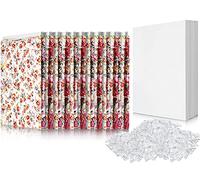 Teling 7.5 x 10.5 Inch Fabric Backing Board and U Shape Plastic Alligator Clips Poster Board for Folding Cloth and Storing Fabric Storage(200 Set)