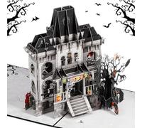 Teling Halloween Card Pop Up Paper Haunted House Greeting Card 3D Halloween Castle Card 8 x 6 Inch Included Envelope Note Tag Gothic Theme Greeting Card Happy Halloween Centerpiece Supplies