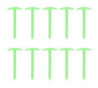 Telituny 10Pcs Tent Stakes Plastic 5.7in T Shape Spiral Ground Stake Anchors Pegs for Tarps Canopy Camping Hiking (Green)