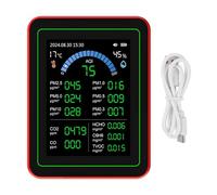 Telituny 18-in-1 Air Quality Monitor, Professional CO2/HCHO/TVOC/PM2.5 Detector with 2.8" Color Screen, 2000mAh Battery, Data Export for Home & Office Indoor Air Testing