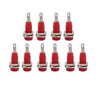 Telituny 2mm Banana Jack Socket Panel Extended Post Plug Adapter High Precision Brass Connector for Electronic Instruments Industrial Equipment 10Pcs J.40003 (Red)