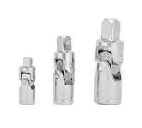 Telituny 3-Piece Universal Joint Socket Set, CRV Steel 1/4", 3/8", 1/2" 360° Swivel Ratchet Extension Bar, for Tight Spaces Angle Adjustments Socket Wrench Adapter Mechanics