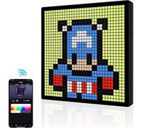 Telituny 32 x 32 LED Pixels Screen, Programmable LED Display Panel with App Control, Smart Alarm Clock LED Desk/Wall, Decorative Lamp for Games Room, Decoration