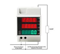 Telituny AC80-300V 100A Digital Energy Meter DIN Rail Multimeter Electric Power Meter kWh Meter Multifunction AC Voltage Current Power Factor Tester Ammeter Voltmeter