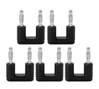 Telituny Banana Dual Plug Connector Plated Brass High Conductivity 19mm Spacing 1 Female to 2 Male Adapters for Electronic Industrial Equipment 5Pcs (Black)
