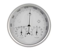 Telituny Barometer Weather Station, 3-in-1 5.2 inch Aluminium Alloy Analogue Barometer, Easy to Read Dial, Wall Mountable Indoor Outdoor for Garden, Patio, Home Office Decor