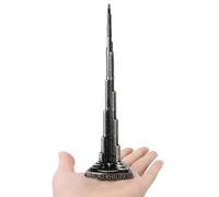 Telituny Burj Khalifa Tower,18cm Alloy Miniature Replica of Dubai LandmarkTower Model,Khalifa Tower Model Miniature Desktop for Arts Craft Office Home