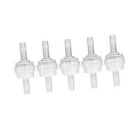 Telituny Check Valve One Way, Food Grade PP Check Valve, High Temperature 120°C, 3.8mm/4.9mm ID for Water Air Systems (5-Pack) (6mm)