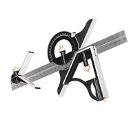 Telituny Combination Square Ruler Set, 300mm Adjustable Stainless Steel Carpenter Square for Engineering Woodworking, Home Repair