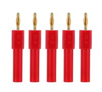 Telituny Convert Banana Plug 5Pcs Set Strong Connectivity Brass Material 2mm to 4mm Conversion Banana Male to Female Plug for Electronics Automotive DIY Projects (Red)