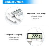 Telituny Digital Caliper Vernier Caliper 8 Inch/200 mm Measuring Tool with Stainless Steel Electronic Micrometer Caliper with Large LCD Screen Easy Switch from Inch Metric (150mm)