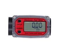 Telituny Digital turbines Flows Meter, Liquid Flows Meter with Anti-Drip Design, 10-250L/min Measurement Range, for diesell, Gasoline, Kerosene, ureas, Fuel Dispensing (Red)