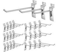 Telituny Display Hooks,25pcs 6 Inch Slatwall Hooks, Max Load 1.5kg Each Heavy Duty Stainless Steel Retail Wall Panel for Shop Garage Supermarket Angled DesignSecure Hanging, Space-Saving Organization