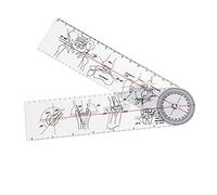 Telituny Goniometer, 18 x 5 cm Medical Protractor Physiotherapy 360° PVC Transparent Joint Knife Occupational Therapy Material Joint Orthopedic Tool Measuring Device for Physiotherapy Sports Therapy