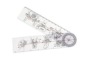Telituny Goniometer, 18 x 5 cm Medical Protractor Physiotherapy 360° PVC Transparent Joint Knife Occupational Therapy Material Joint Orthopedic Tool Measuring Device for Physiotherapy Sports Therapy