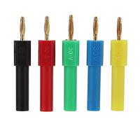 Telituny Male to Female Banana Plug Adapter High Accuracy PA Brass 2mm to 4mm Connector for Electronic Equipment Industrial Devices 5Pcs Multicolor Set