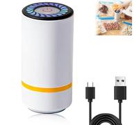 Telituny Portable Vacuum Sealer, Electric Food Sealer Machine with 50-60KPa suction, Rechargeable Handheld Vacuum Pump for Food Preservation & Clothing Storage, Compact Vacuum Sealer for (White)