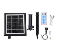 Telituny Solar Light Controller, 8 Modes LED String Lights Remote with 4 Brightness Levels, IP65 Outdoor Timer for Garden, Patio, Fence Decoration, 3.7V 2400mAh Built-in Battery