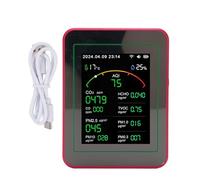 Telituny WiFi Air Quality Monitor, Indoor Air Quality Tester for CO2, TVOC, HCHO, PM0.3-PM10, Temperature & Humidity, Real-Time Data with Mobile App, Portable Air Detector with LCD (Type 2)