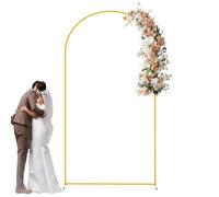 Tell Golden Arc | Gold Balloon Arch Background Frame, Decoration Arc Stand, Portable Door Door Frame Background Back for Flowers, Balloons and Wide Application Lights