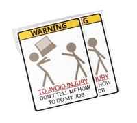 Tell Me How to Do My Job Funny PVC Decal Car Sticker 9.8CM×12.7CM(2PCS)