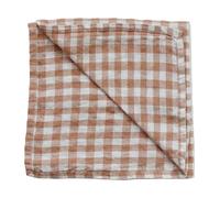 Tell Me More Gingham checkered linen napkin 45x45 cm Biscuit