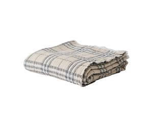 Tell Me More Milton cotton throw 140x200 cm Beige-white-dark grey