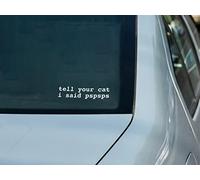 Tell Your Cat I Said Pspsps Car Vinyl Decal Window Bumper Sticker, 6x2 Inches, Durable White Design for Cars, Laptops, and Smooth Surfaces