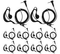 Tellegloww 10 Pack 3.5mm Plug Listen Only Earpiece g Shape Soft Ear Hook Earpiece Receive Only Headset Compatible with Two Way Radio Speaker Mic for Police Security and Law Enforcement Use