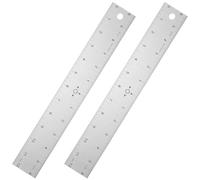 Tellegloww 2 Pack 12 Inch Center Finding Rulers Aluminum Metal Centering Ruler Tool Straight Edge for Woodworking Metal Work Construction and Around The Home
