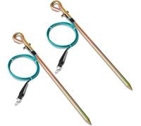 Tellegloww 2 Pcs Portable Ground Rod Grounding Rod with 4ft Grounding Wire 12AWG and Clip Grounding Pin Electric Fence Ground Rod for Antennas Satellite Dishes Generator (Spring Clamp)