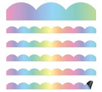 Tellegloww 24 Pcs Rainbow Pastel Magnetic Borders for Classroom Bulletin Board Borders Magnetic Whiteboard Classroom Strips for Office Chalkboard Decoration