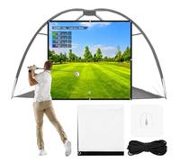 Tellegloww 4.4 x 4.1 ft Golf Simulator Impact Screen Display Projector for Indoor and Outdoor Golf Training Ultra Clear White Matte Screen with 8 Grommet Holes