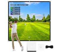 Tellegloww 8.17 x 8.17 ft Golf Simulator Impact Screen Display Projector for Indoor and Outdoor Golf Training Ultra Clear Impact Screen with 8 Grommet Holes