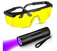 Tellegloww Air Conditioner Leak Detector Tool AC Leak Automotive Kit UV Light Oil Dye Detection with Protective Glasses for Dog/Cat Urine, Dry Stains, Bed Bug, Resin Curing(9 LED)
