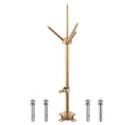 Tellegloww Brass Copper Lightning Rod Kit with Down Conductor Clamp Three-pole Protect Electrical Equipment Tin House Tower Tank Roof Barns Commercial Buildings Industrial Removable Safety (1.7 Ft)