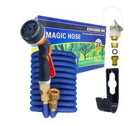 Tellerbiao 100FT/30M Expandable Garden Hose Pipe with 8-Function Spray Gun - Heavy Duty Flexible Hose with Brass-Copper Alloy Connectors for Gardening, Car Washing & Outdoor Use