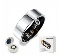 Tellerbiao Smart Ring for Women & Men with Charging Case, 24/7 Sleep & Health Tracker for Heart Rate & SpO₂, IP68 Waterproof, Long Battery, No Subscription for iOS & Android (Silver, 12#)