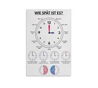 TELLING TIME Poster German Language Poster What Time Is It Teaching Tool Educational Chart Poster 20x30inch(50x75cm)