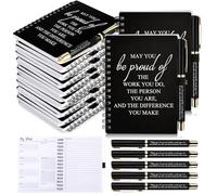 Tellingyou 100 Pcs/ 50 Set Employee Appreciation Gifts 2025 Planner Bulk Weekly Journals A6 to Do List Notepads Bulk Motivational Pens Spiral Notebooks for Graduation Team Teacher Coworkers (Black)