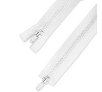 Telliswelt 2-way zip - white - with opening on both sides - wide plastic teeth - practical - 3.3 cm wide - 100 cm long