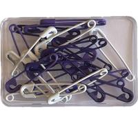 Telliswelt Coloured Safety Pins Purple White 24 Pieces Lacquered 2.8 cm Long