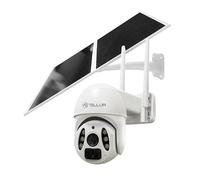 TELLUR Smart WiFi Solar Camera, P&T, 3 MP, 2K UltraHD, PIR, 20 W Solar Panel, White