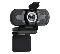 TELLUR - Webcam Full HD Basic, 1080p/30fps, Auto Focus, Automatic Lighting Correction, Built-in Microphone, 97° Angle, Privacy Screen, 1.5 m Cable, USB, Colour: Black