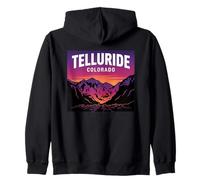 Telluride Colorado Retro Mountain Sunset Zip Hoodie
